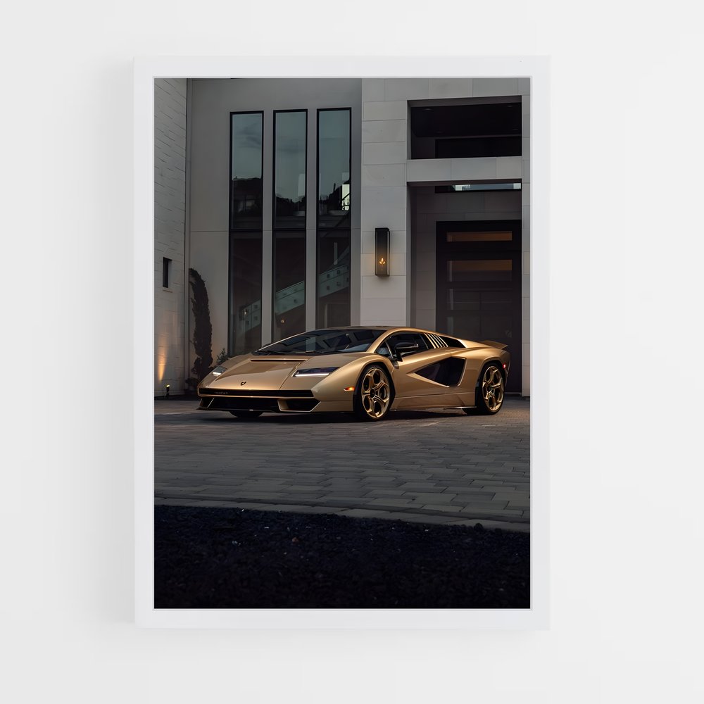 Poster Countach Gold Rush – affiche Lamborghini (vue 3)
